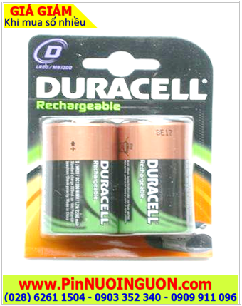 Duracell D2200mAh HR20; Pin sạc D 1.2v Duracell D2200mAh HR20 _Liên doanh China _Vỉ 2viên |HẾT HÀNG